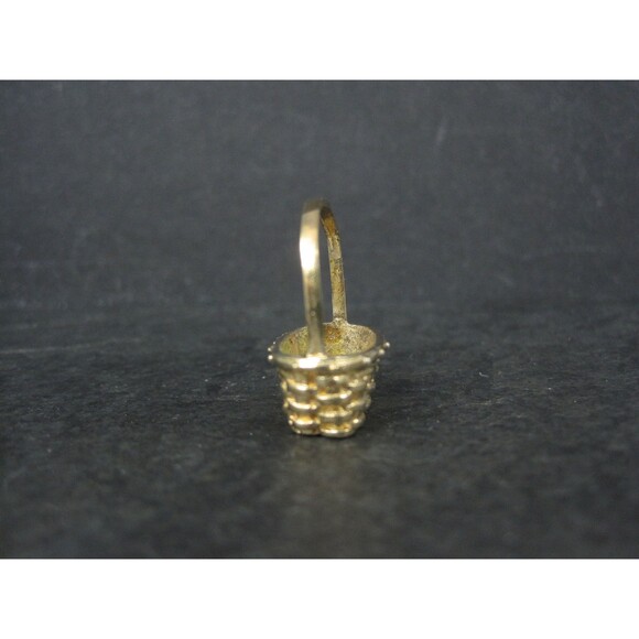 Miniature Vermeil Sterling Silver Woven Basket 1" - Picture 5 of 6